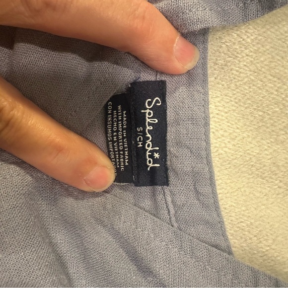 Splendid‎ Light Blue Linen Blend Blouse - Picture 7 of 9